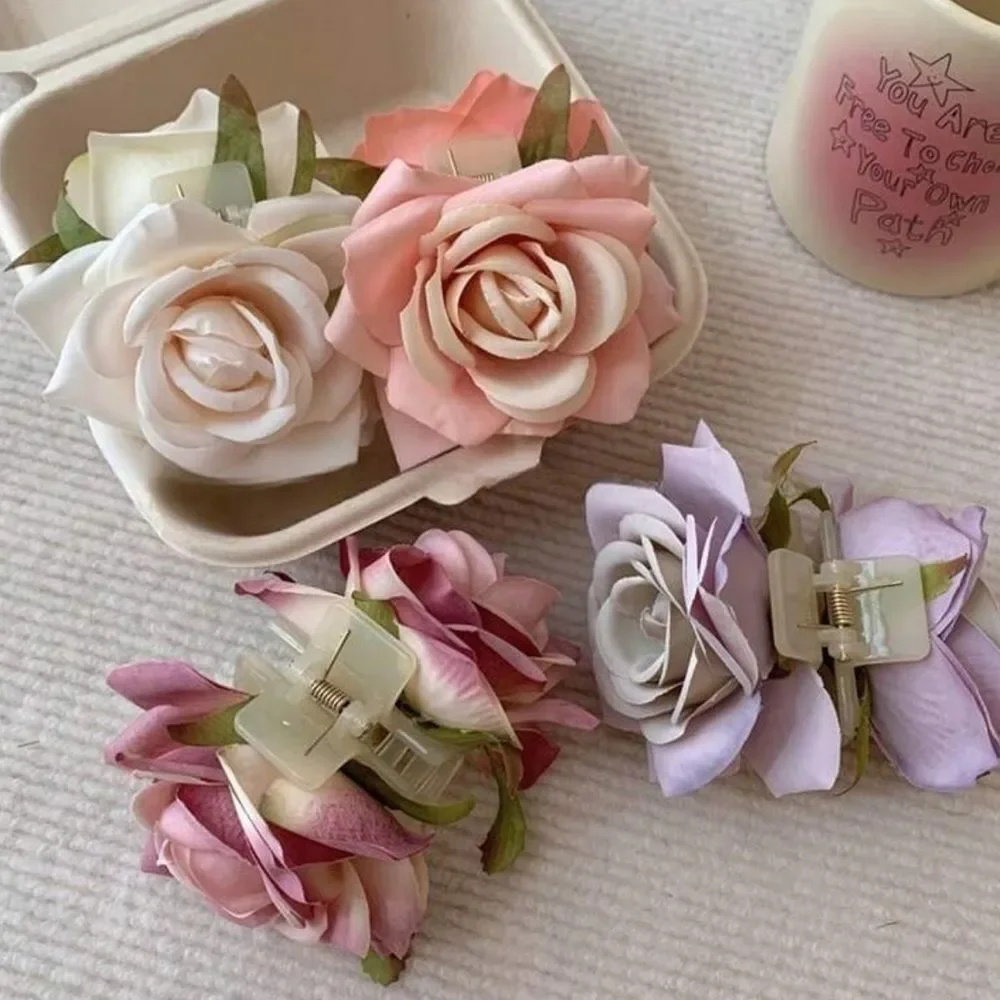 Floral Rose Hair Clip in Lavender A1604